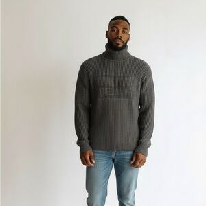 DKNY Charcoal Turtleneck Sweater for Men